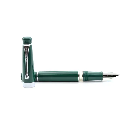 Kanwrite Heritage Solid Green Fountain Pen With Chrome Trims - Extra Fine