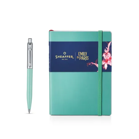 Sheaffer Gift Set Sentinel E321 Emily in Paris Green Matte Finish Ballpoint Pen with Soft Bound Notebook