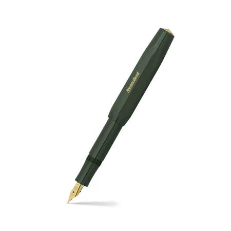Kaweco Classic Sport Green With Clip And 23K Gold-Plated Steel Nib And Iridium Tip Fountain Pen-Fine