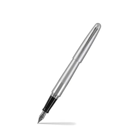 Pilot 2436 MR1 Silver Plain Fountain Pen-Medium