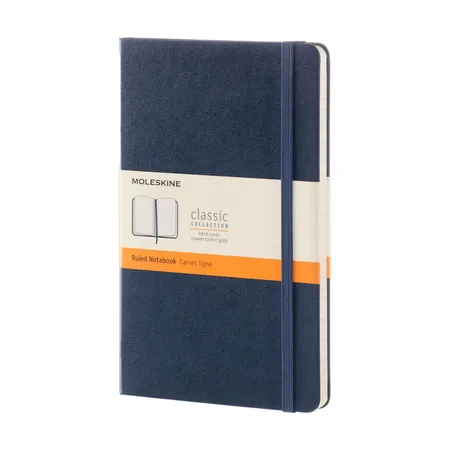 Moleskine Classic Large Hard Cover Notebook (Ruled) - Sapphire Blue