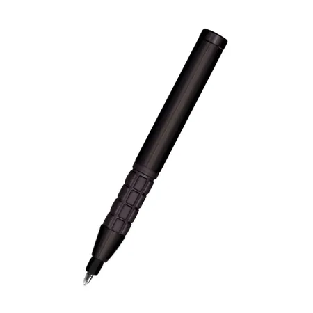 Fisher Space 725B Tactical Trekker Ballpoint Pen with rubber comfort grip and Keychain Black