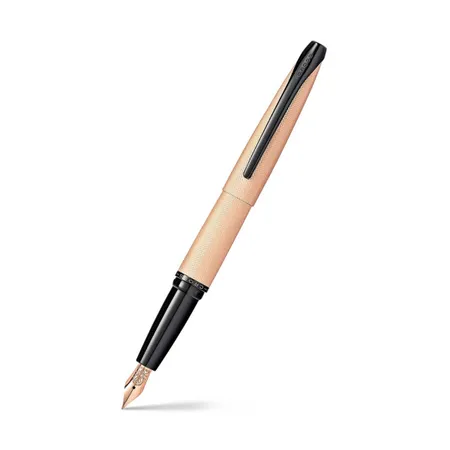 Cross 886-42MF ATX Fountain Pen Medium Brushed Rose Gold with Black Trims