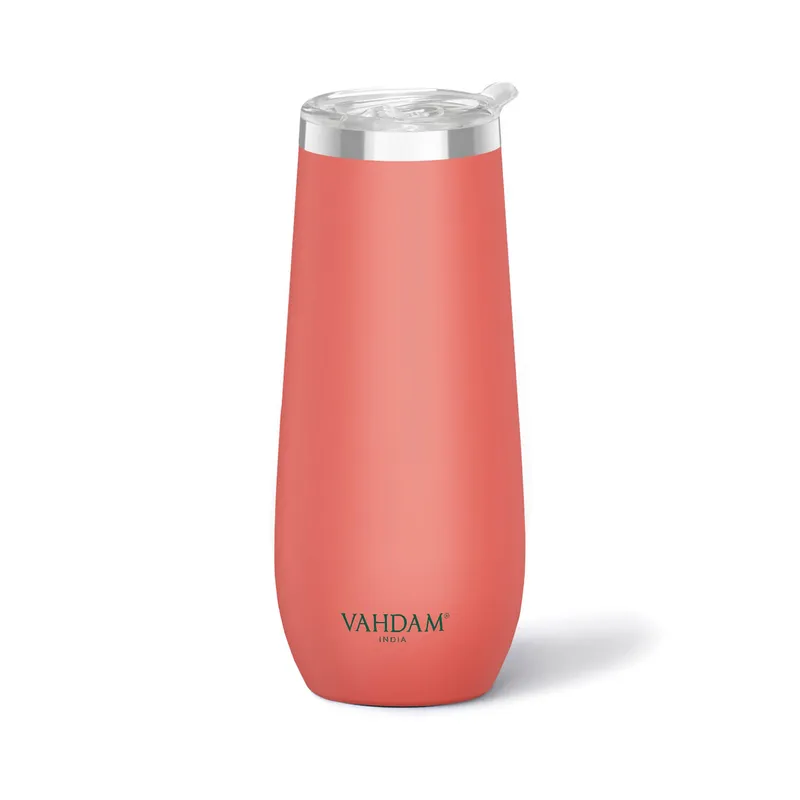 Vahdam Caper Tumbler (270 ml) Coral