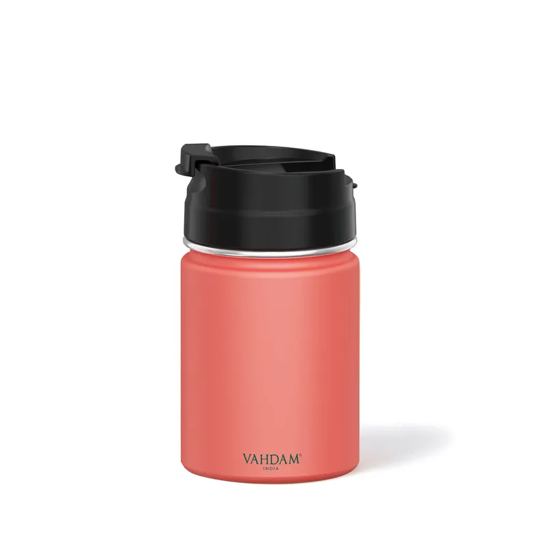 Vahdam Vitality Flip Bottle (260 ml) Coral