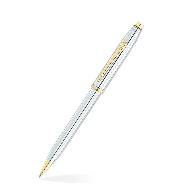 Cross 3302WG Century II Medalist Ballpoint Pen Chrome with Gold Trims