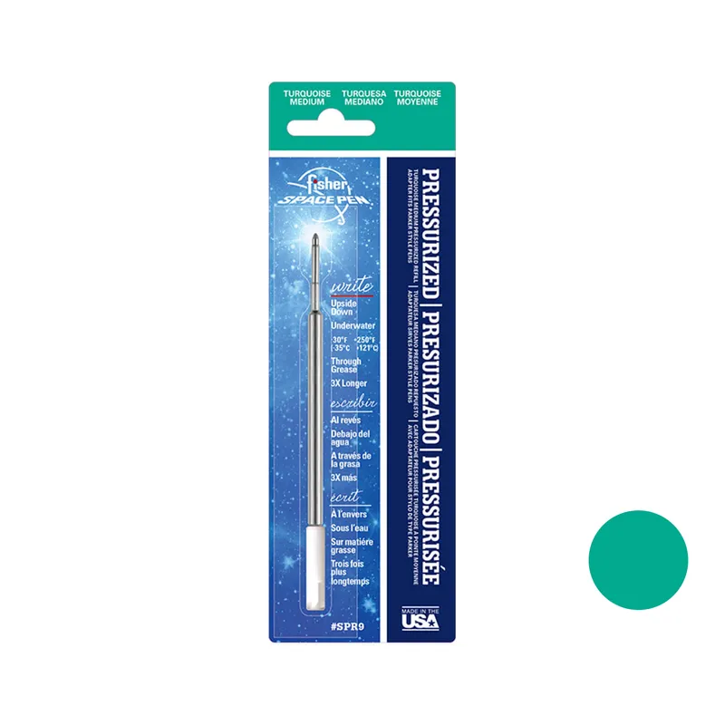 Fisher Space SPR9 Pressurized Refill Medium Turquoise Ink