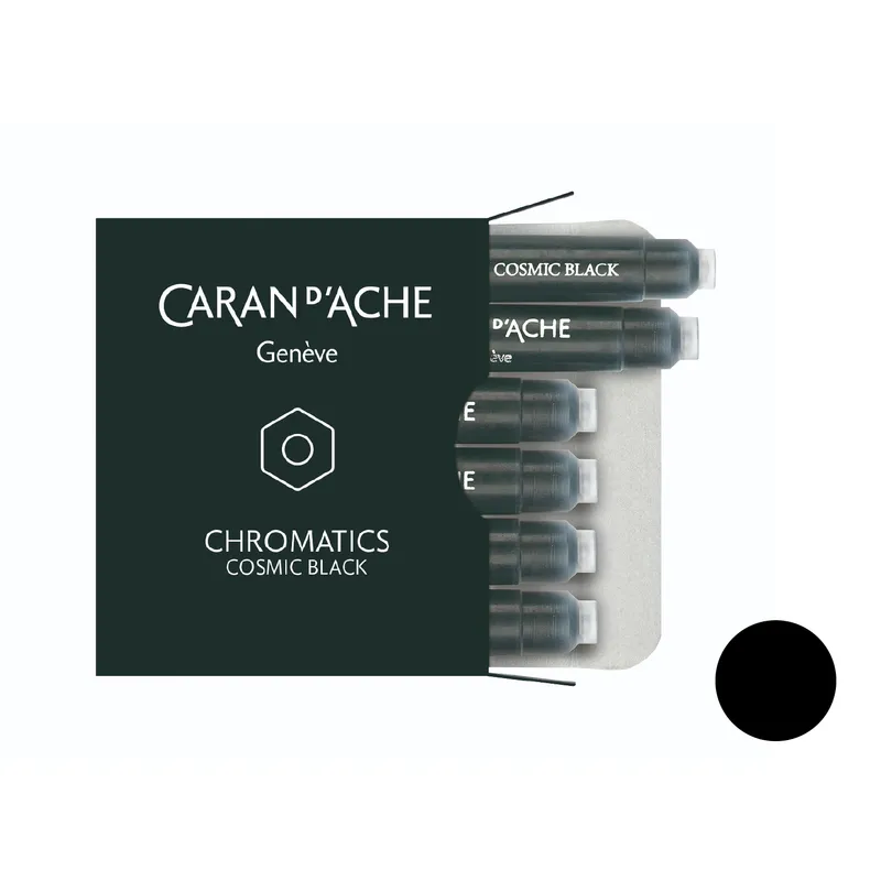 Caran d'Ache Chromatics Cartridge For Fountain Pen Pack-Of-6 Cosmic Black