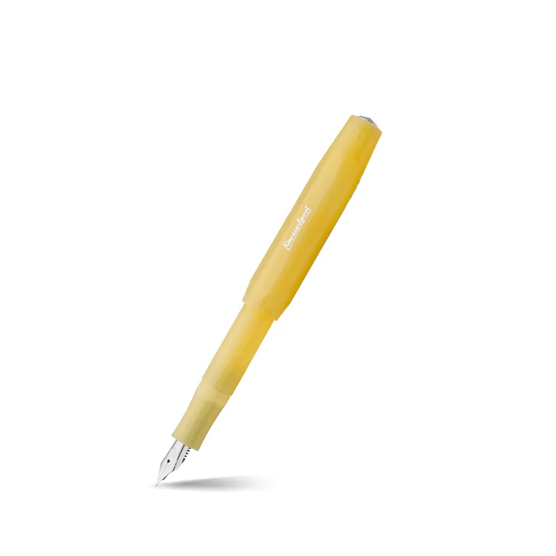 Kaweco Frosted Sport Fountain Pen Sweet Banana with Silver Trims - Medium