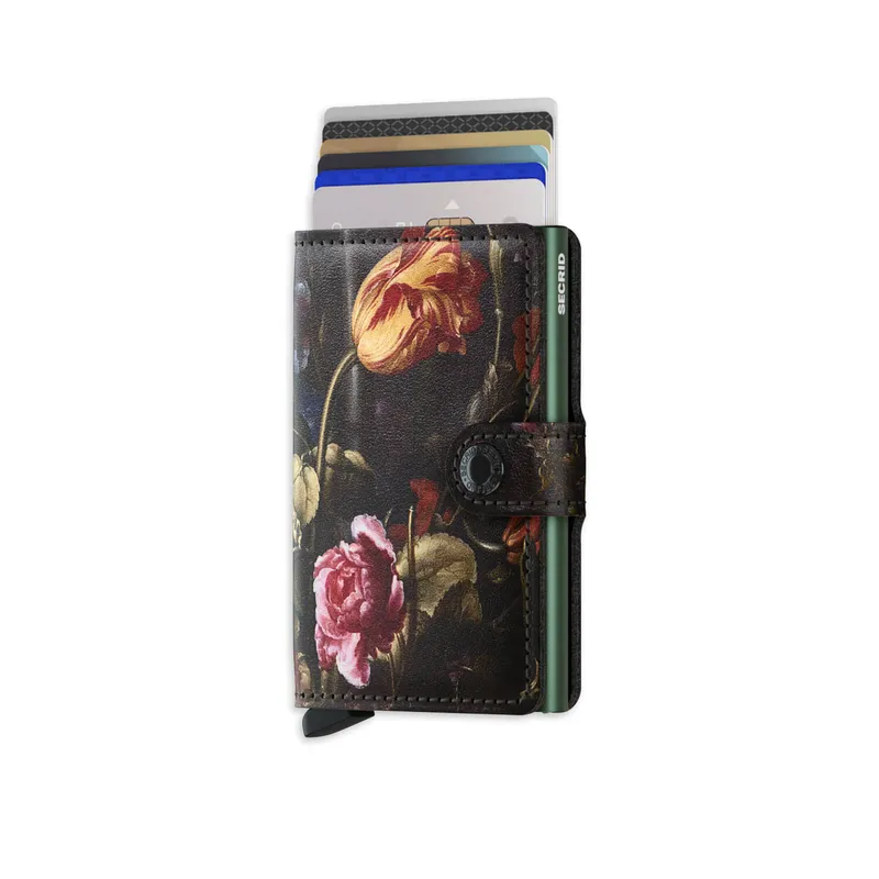 Secrid Art Flower Miniwallet - Black and Pink