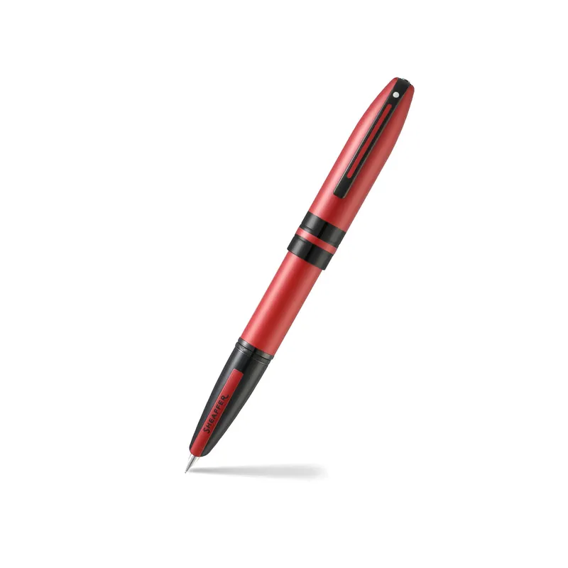 Sheaffer 9111 Icon Fountain Pen (Medium) - Metallic Red with Glossy Black PVD Trim