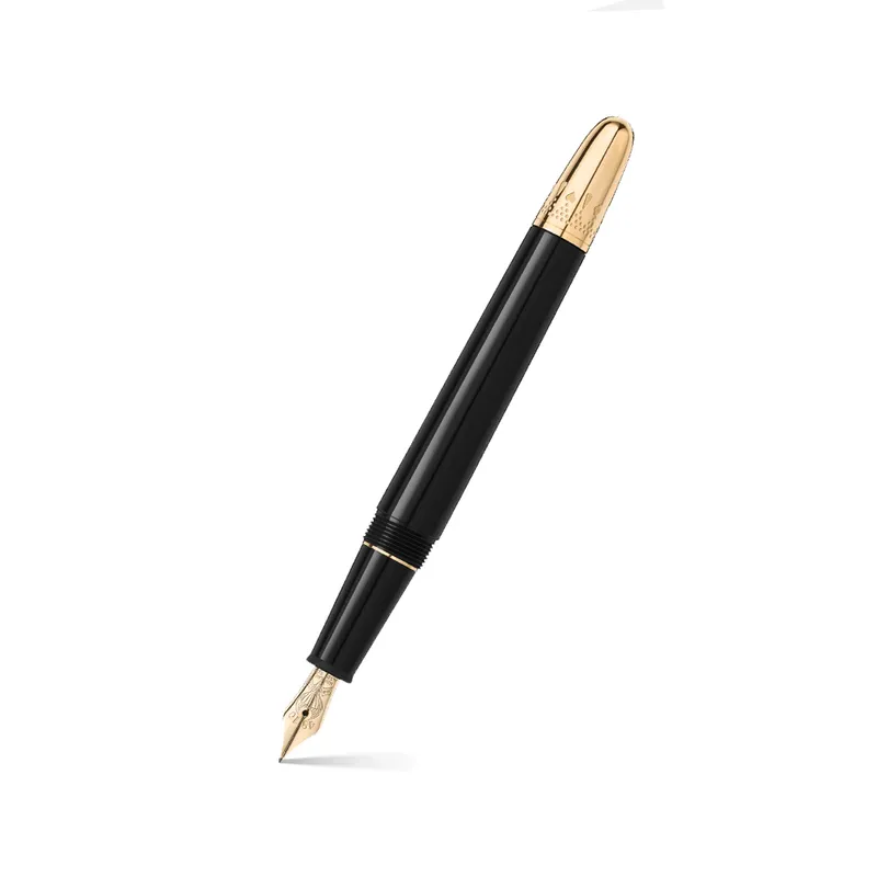 Montblanc 128472 MeisterstÃ¼ck Classique 'Around The World In 80 Days' Fountain Pen (14K Medium) - Anthracite With Gold Trims