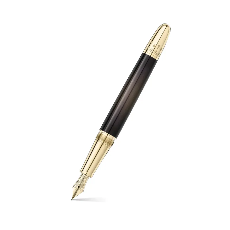 Montblanc 128471 MeisterstÃ¼ck DouÃ© 'Around The World In 80 Days' Fountain Pen (18K Medium) - Anthracite With Gold Trims