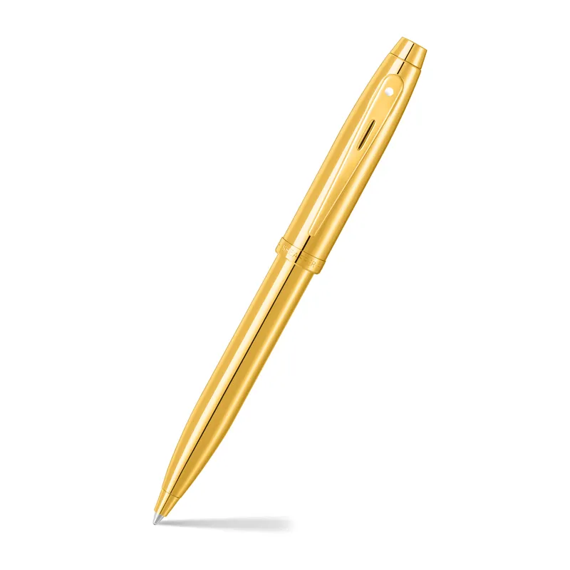 Sheaffer 100 9372 Glossy PVD Gold Ballpoint Pen With PVD Gold Trim