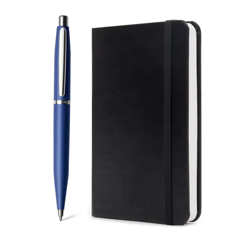Sheaffer Gift Set VFM Ballpoint Pen with Small Notebook Neon Blue with Chrome Trims