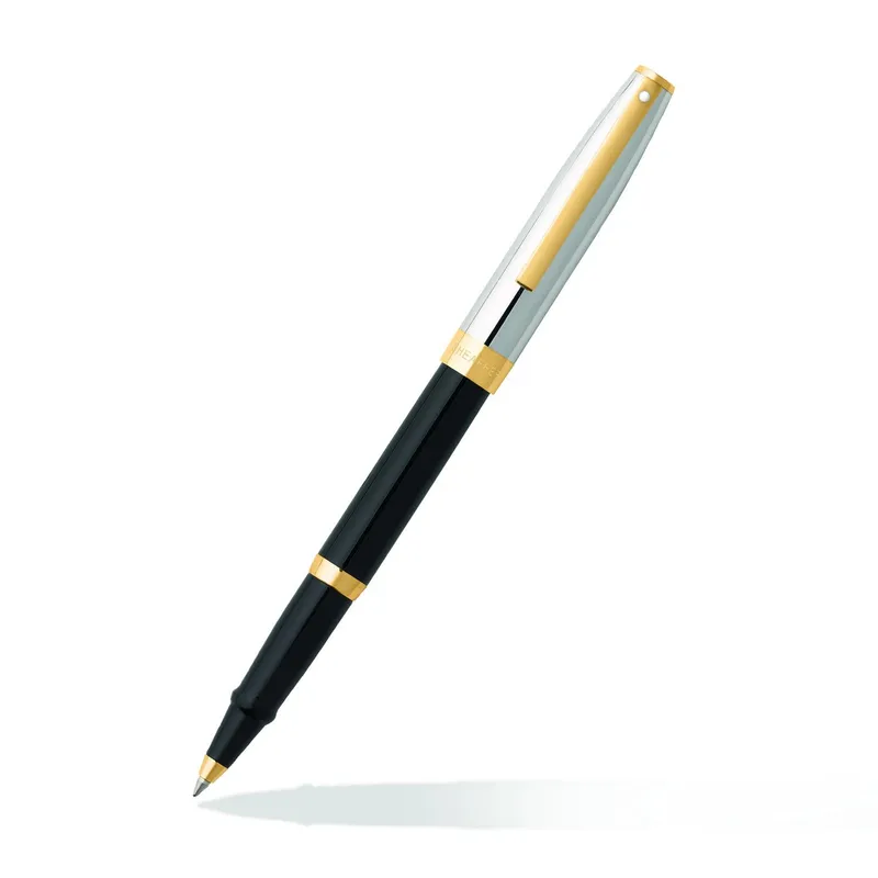 Sheaffer SAGARIS 9475 Gloss Black Barrel and Chrome Cap Rollerball Pen With Gold Tone  trim