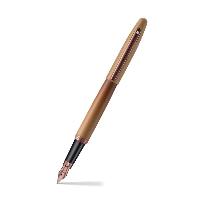 Sheaffer VFM 9428 Coffee Edition Matt Brown Fountain Pen with Regal Brown PVD Trims - Medium