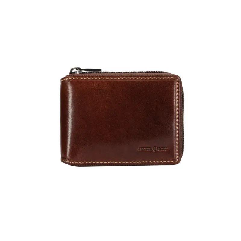 Jekyll & Hide Oxford Zip Around Wallet - Mocha