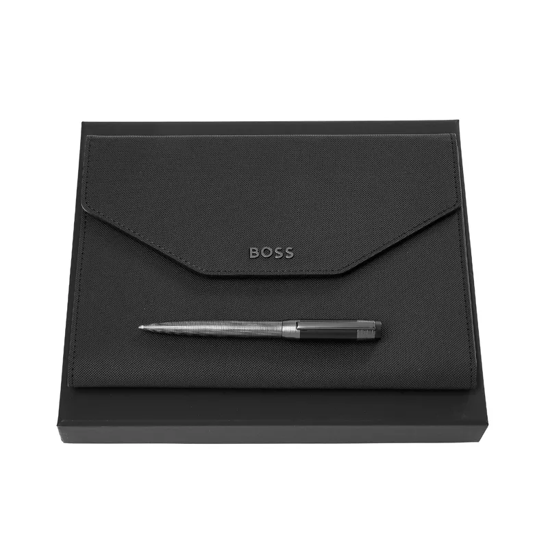 Hugo Boss Set Iconic HPBM414A Ballpoint Pen & Folder A5