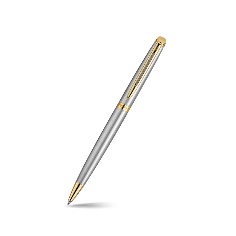 Waterman Hemisphere Stainless Steel Gold Trim Ballpoint Pen