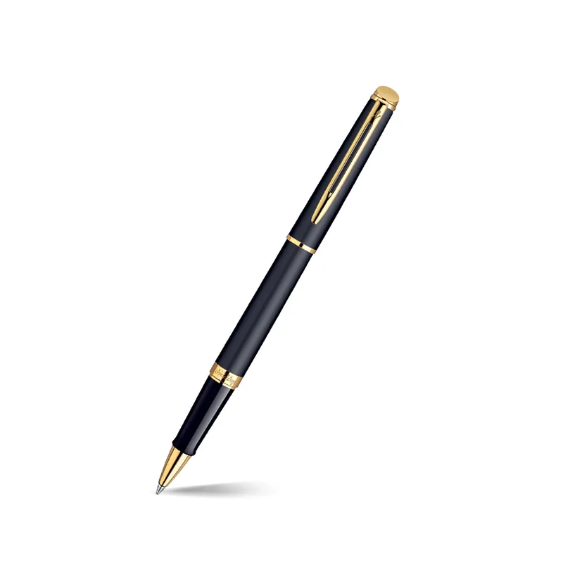 Waterman Hemisphere Matte Black Gold Trim Rollerball Pen