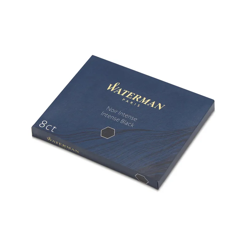 Waterman Intense Black Ink Cartridge - Pack of 8