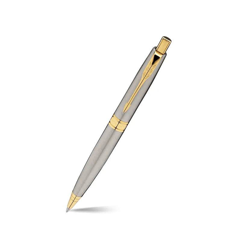 Parker Aster Brushed Metal Gold Trim Ballpoint Pen