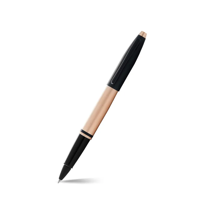 Cross Calais Rose Gold Barrel Rollerball Pen with Black Trims