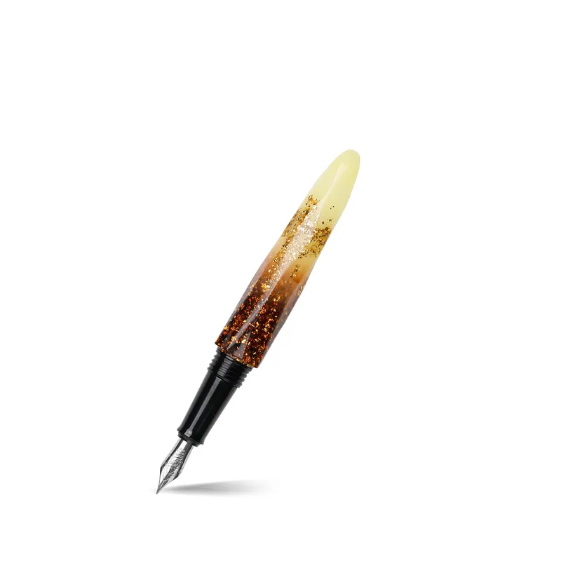 Benu Briolette Luminous Amber Fountain Pen - Fine