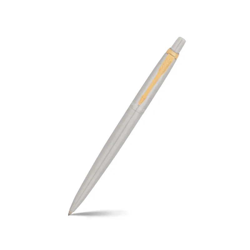 Parker Giftset Jotter Stainless Steel Ballpoint Pen With Gold Trim & Notebook