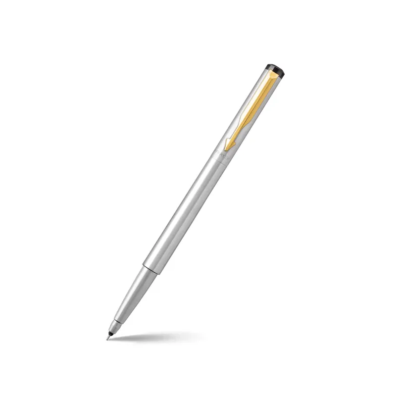 Parker Vector Stainless Steel Rollerball Pen With Gold Trim