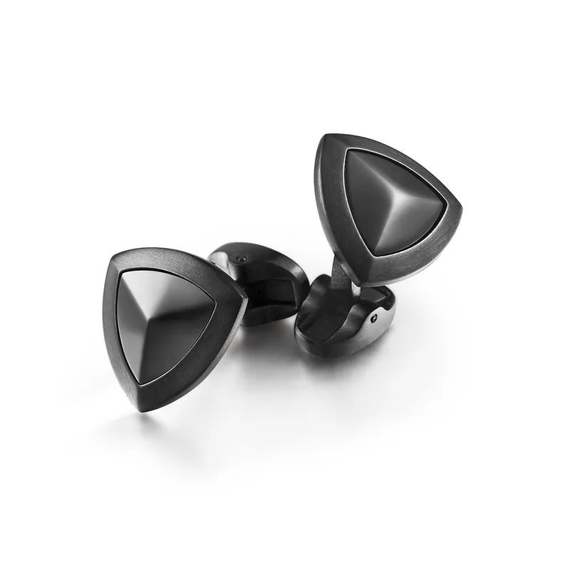 Lapis Bard Avant Garde Basildon Matte Black Cufflinks with Black-Onyx Inset