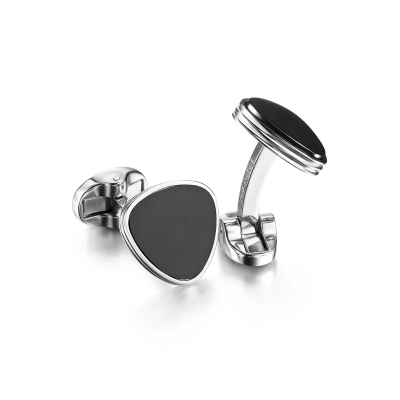 Lapis Bard Avant Garde Preston Shiny Mirror Polished Cufflinks with Hematite