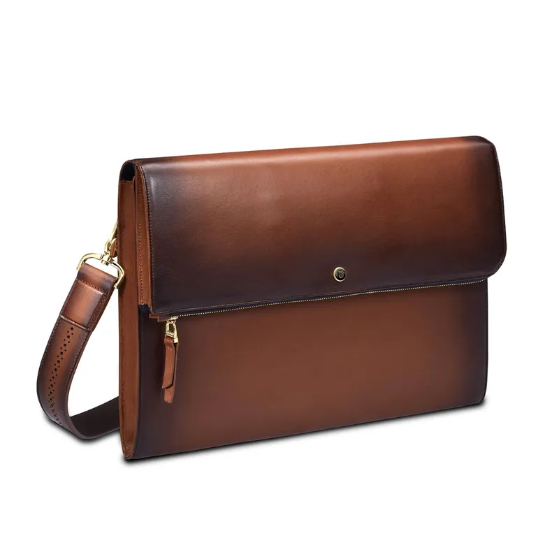 Lapis Bard Ducorium Bexley 13Inch Laptop Sleeve with Shoulder Strap Cognac