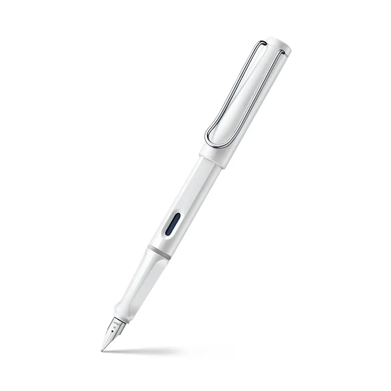 Lamy Safari A019 Fountain Pen Medium White With Chrome Plated Clip