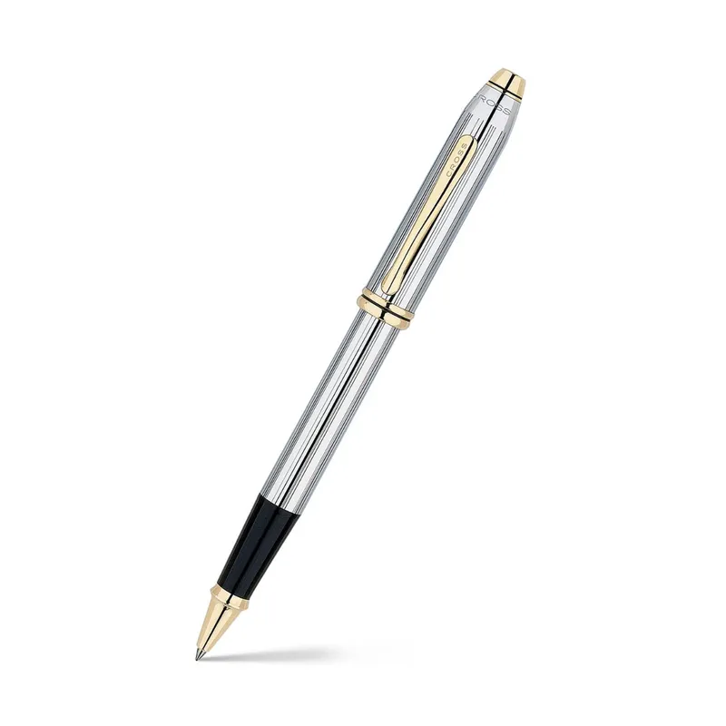 Cross 505 Townsend Medalist Rollerball Pen Chrome With Gold Trims