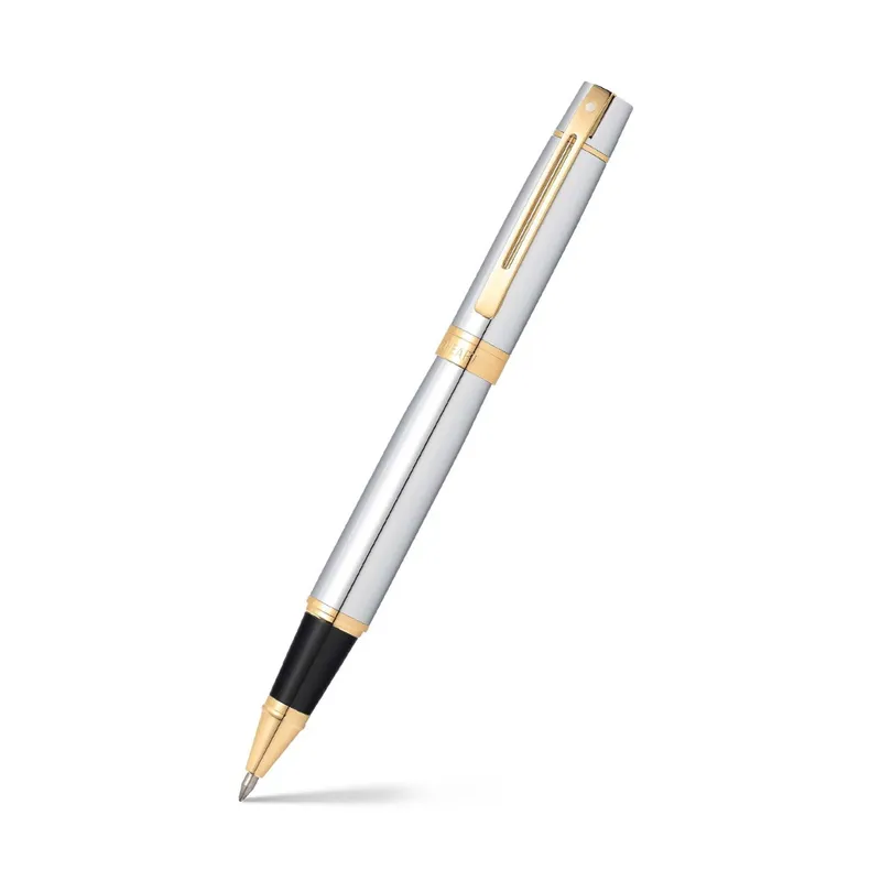Sheaffer Gift 300 Rollerball Pen Bright Chrome with Gold Tone Trim