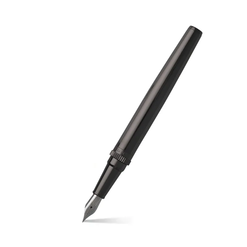 Hugo Boss Gear Metal Fountain Pen (Medium) - Dark Chrome