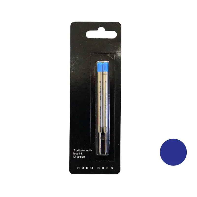 Hugo Boss HPR741BM Metal Ballpoint Refill Medium (Pack Of 2) Blue