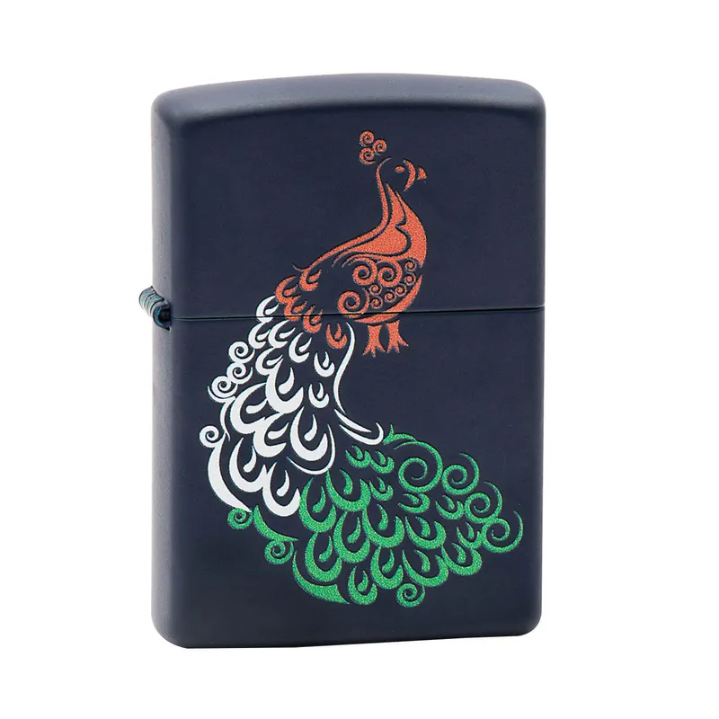 Zippo Lighter Peacock Design Blue
