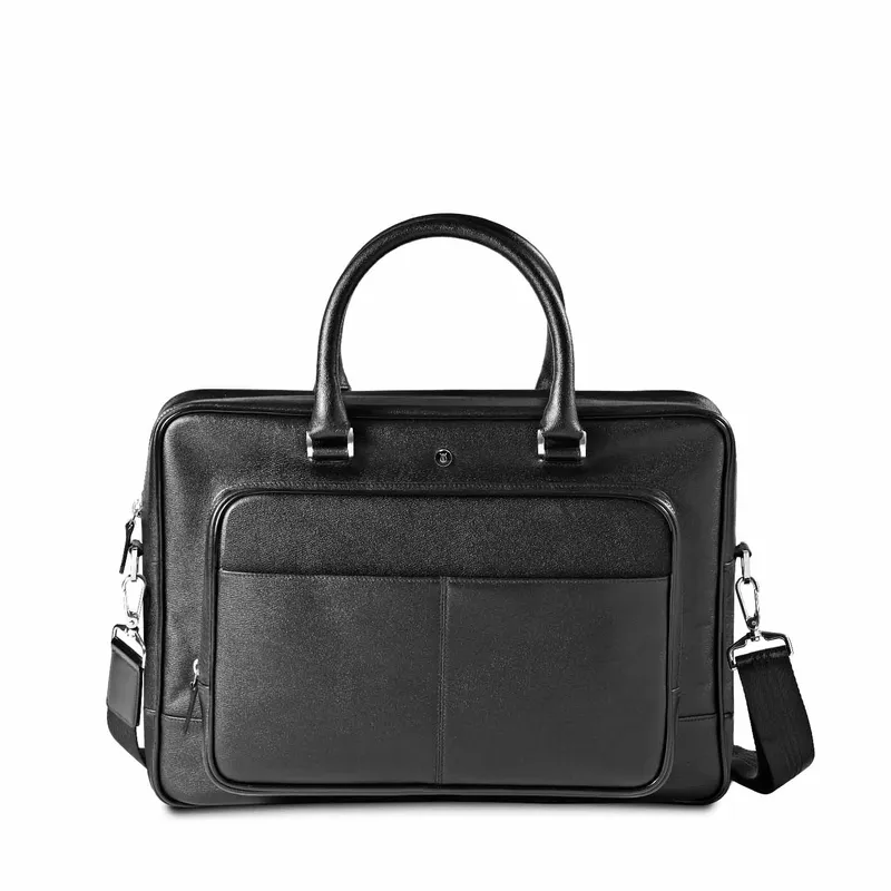 Lapis Bard Belgravia Leather Tate 14-inch Laptop Business Bag Black