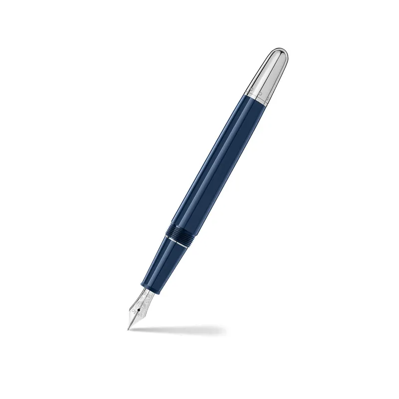 Montblanc 126344 MeisterstÃ¼ck Classique 'Around The World In 80 Days' Fountain Pen (14K Medium)- Blue With Platinum Trims