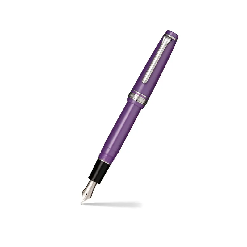 Sailor Professional Gear Slim Fountain Pen (14K Medium) Purple with Rhodium-plated Trims