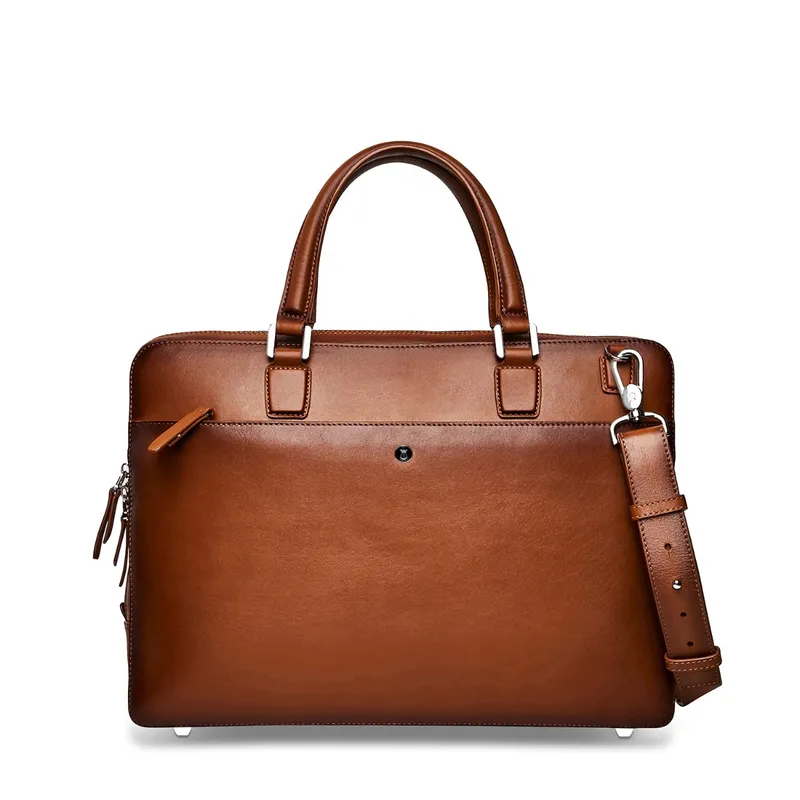 Lapis Bard Ducorium Spencer 15-inch Slim Laptop Business Bag - Cognac