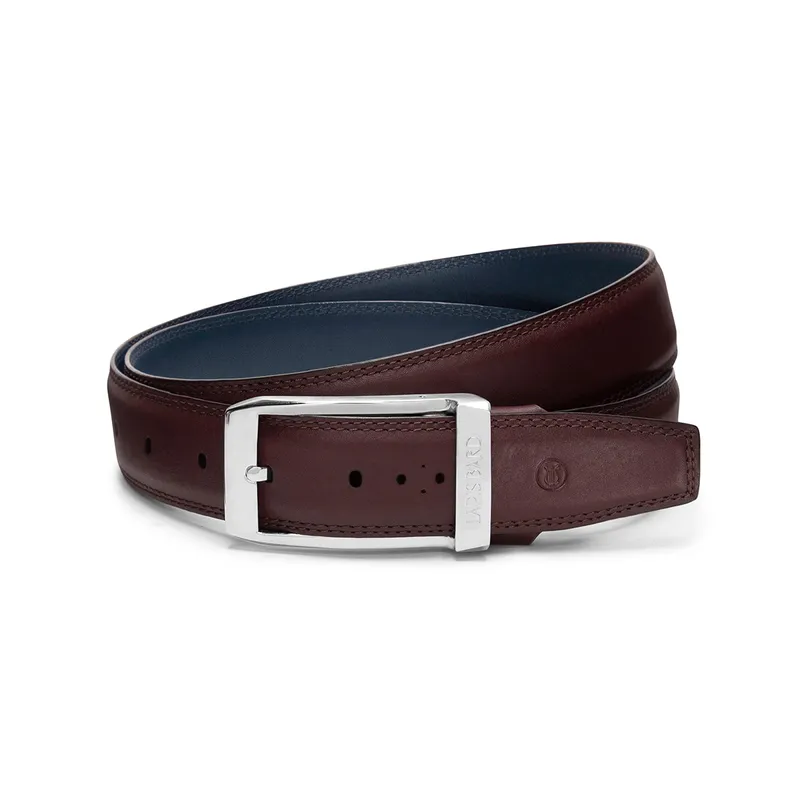 Lapis Bard Knightsbridge Vintage Leather Belt with Skeleton Buckle - Chestnut Brown