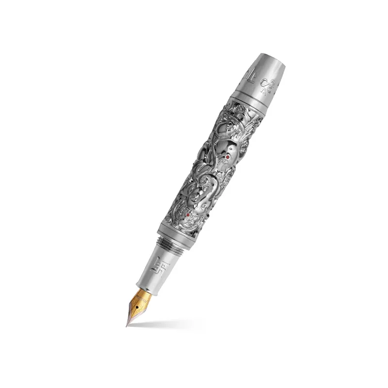 Noblia Limited Edition Ganesha Fountain Pen (Medium) Silver