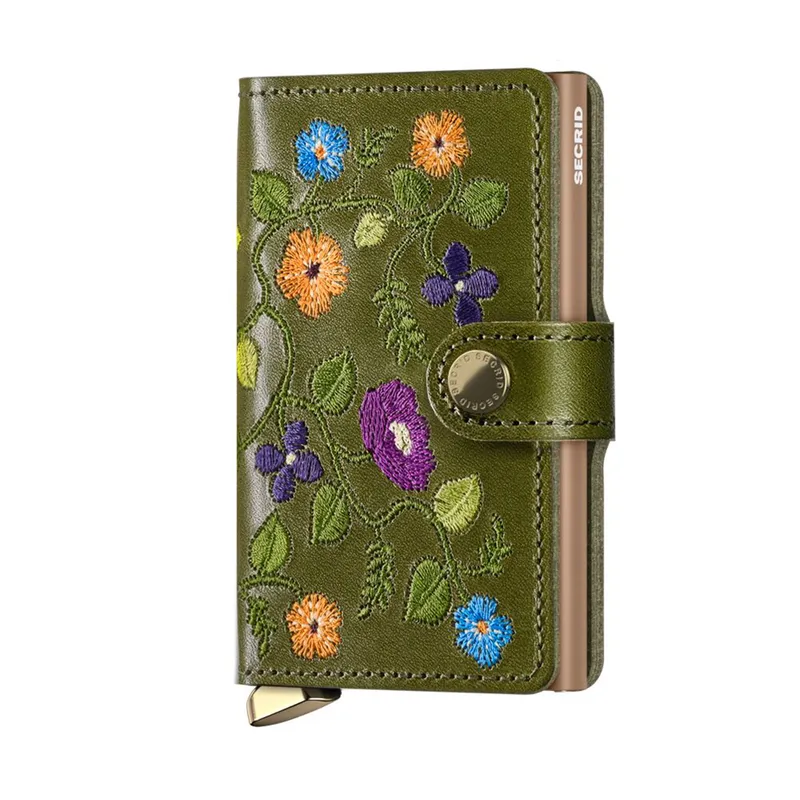 Secrid Miniwallet Stitch Floral Mst-Floral Olive