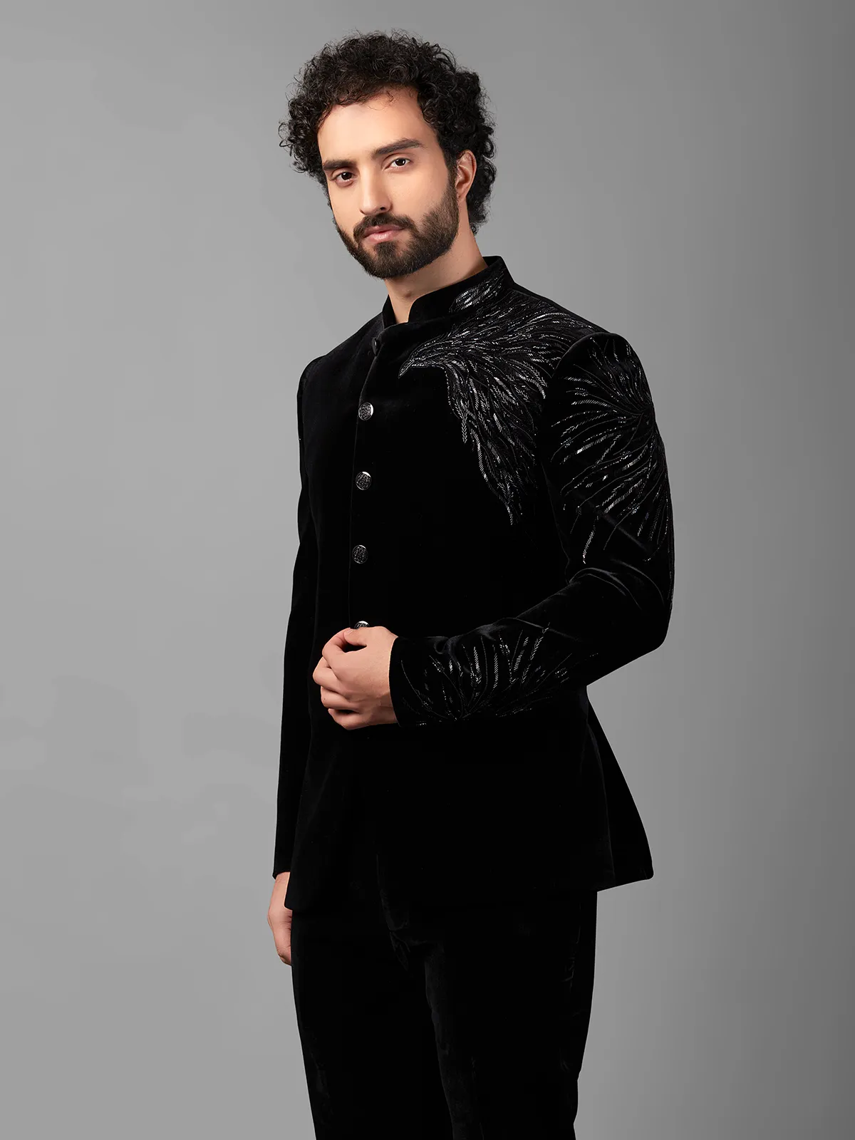 Jodhpuri suit black colour best sale