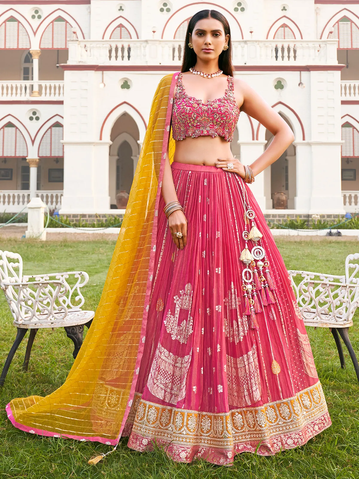 Silk store Lehenga in pink 3T