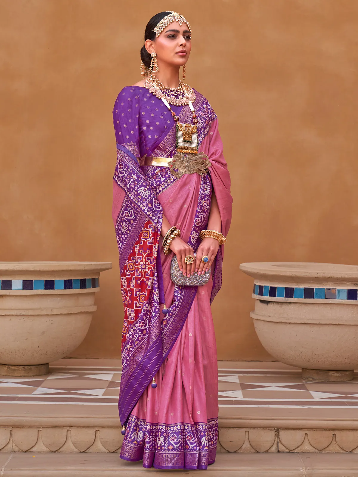 Rich Pink Silk Patola Saree || Rich Indian Ethnic Wear || Traditional Indian Saree selling || Gift for Her Free Shipping ||